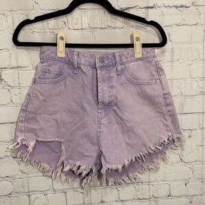 Wild Fable Purple Frayed Hem Jean Shorts